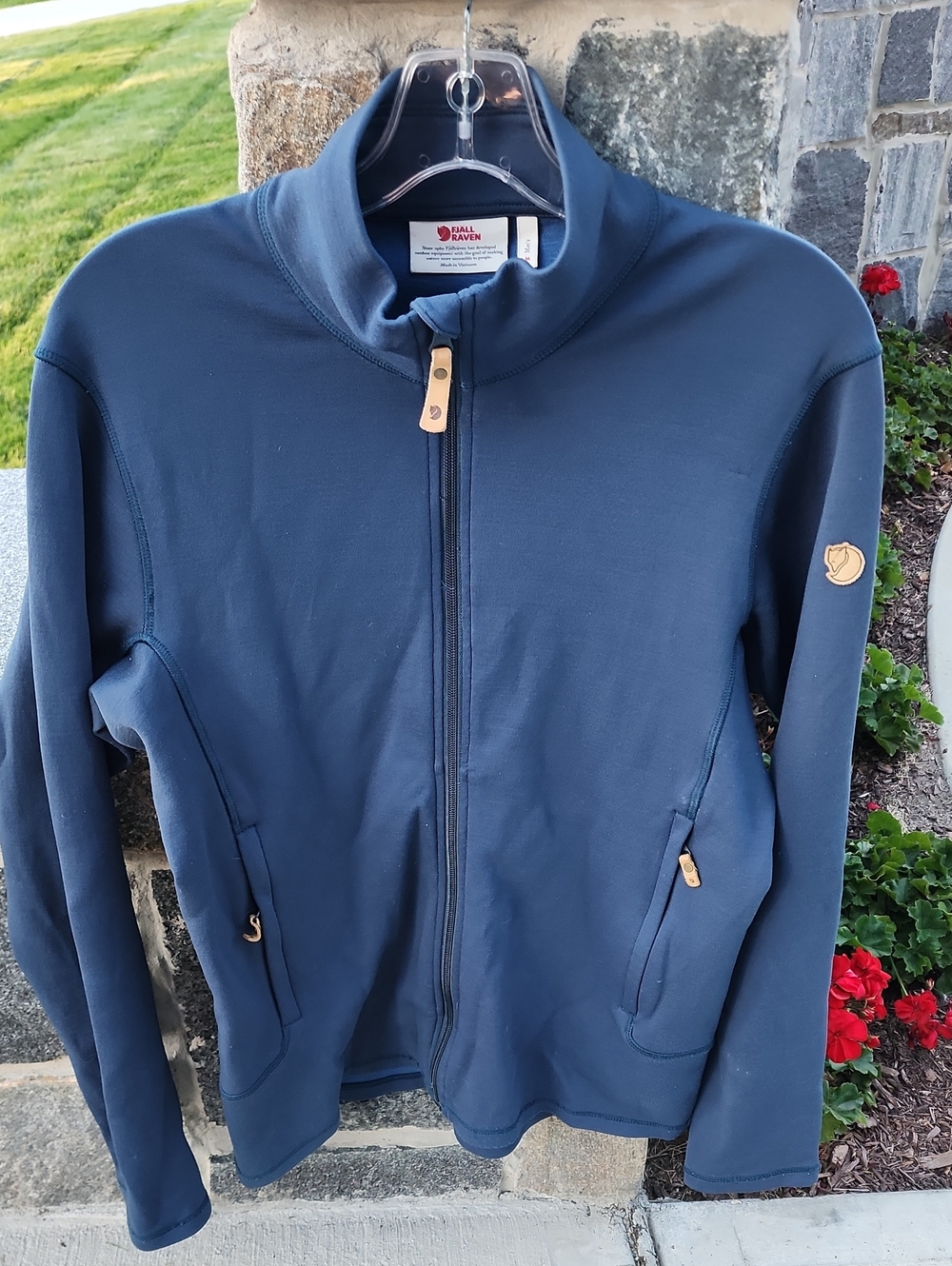 Fjallraven Keb Wool Sweater Men's Zip-Up Jacket in Navy sz Medium
